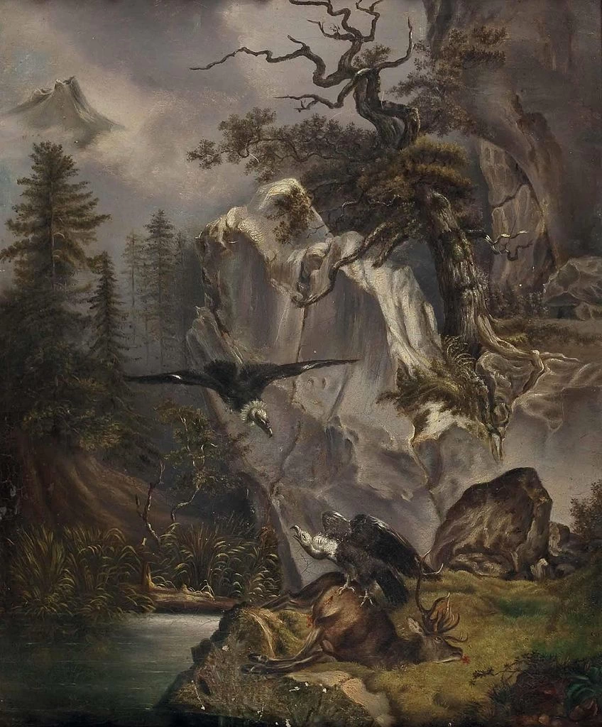 Due avvoltoi vicino al cervo morto (1832)